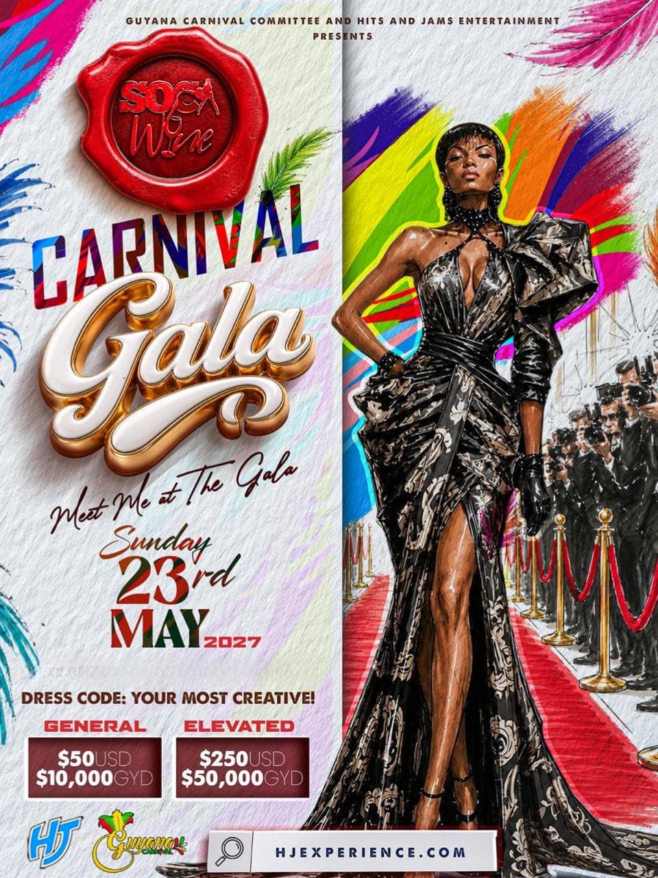 Soca & Wine event poster
